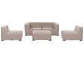 Miniatyrbillede 6 af 11: Havesofasæt Beige Stofbetræk 4-personers med Skammel Modulstykker Udendørs Sæt