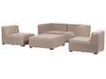 Miniatyrbillede 9 af 11: Havesofasæt Beige Stofbetræk 4-personers med Skammel Modulstykker Udendørs Sæt
