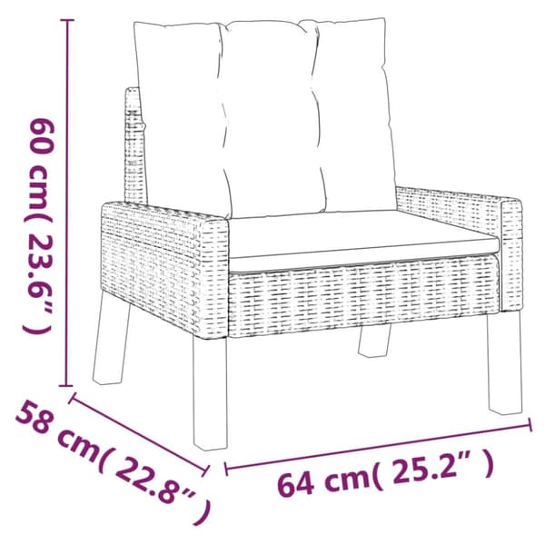 vidaXL Loungegrupp med dynor 4 delar konstrotting och massivt trä