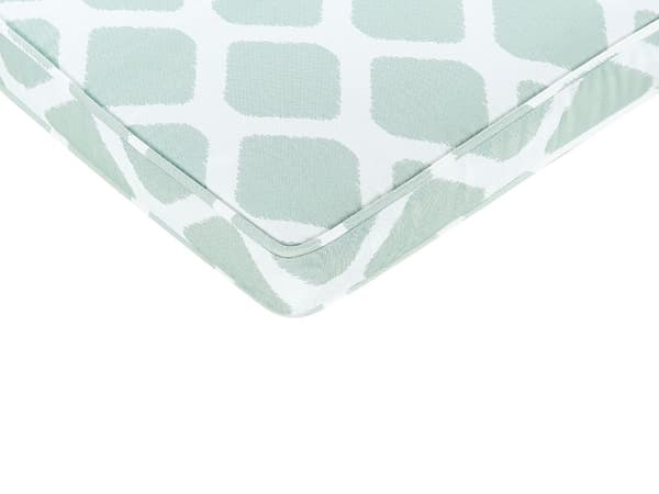 Set med 6 Sittdynor för Trädgårdsstol Grön Vit Geometriskt Diamantmönster med Snöre Dragkedja UV-beständig Trädgård Uteplats