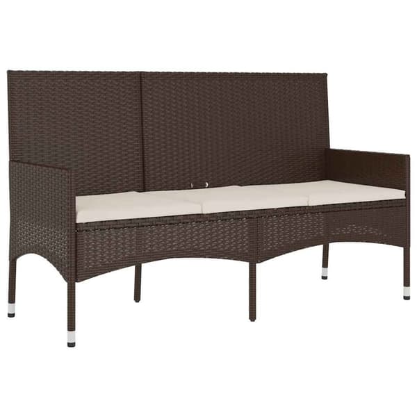 vidaXL Loungegrupp för trädgården med dynor 4 delar konstrotting brun