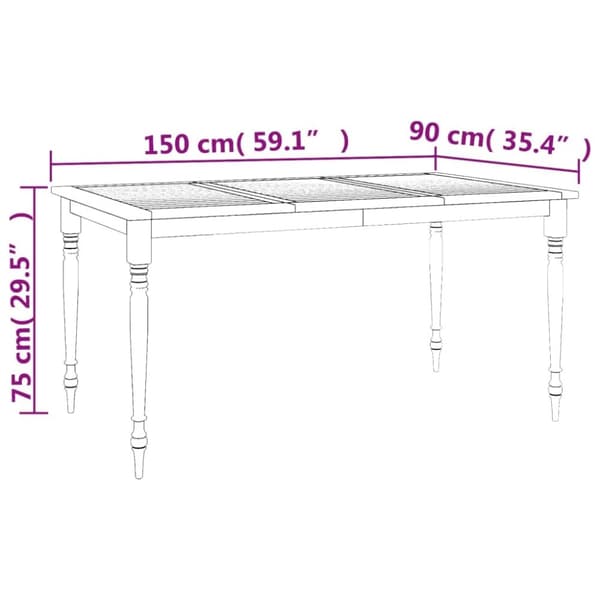 vidaXL Hagespisegruppe 5 deler heltre teak