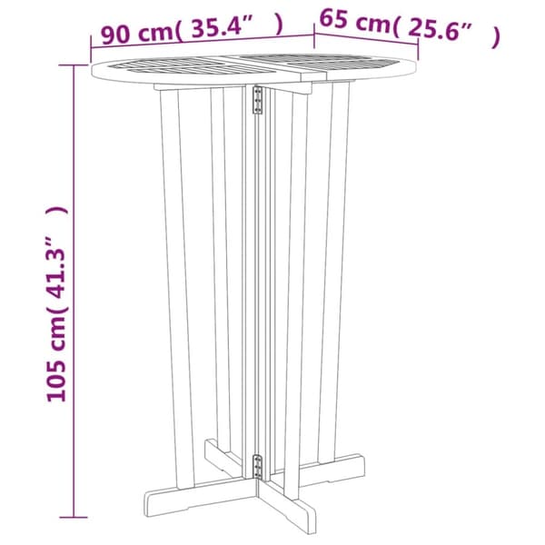 vidaXL Foldbart barsett 5 deler heltre teak