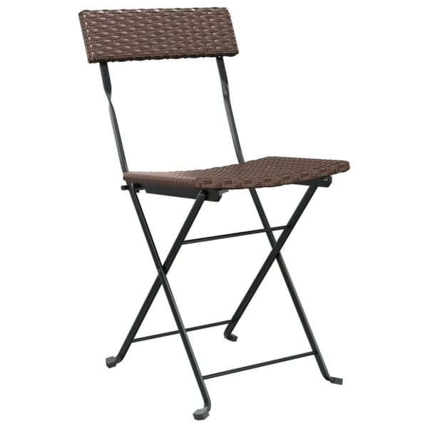 vidaXL foldbart bistrosæt 3 dele polyrattan brun