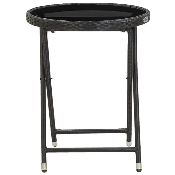 vidaXL Hagebistrosett 5 deler polyrotting og herdet glass svart