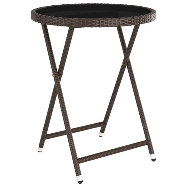 vidaXL Hagebistrosett 5 deler polyrotting og herdet glass brun