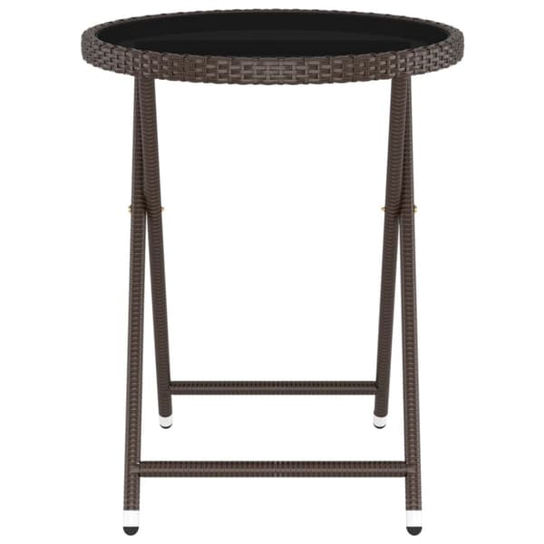 vidaXL Hagebistrosett 5 deler polyrotting og herdet glass brun