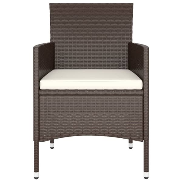 vidaXL Hagebistrosett 5 deler polyrotting og herdet glass brun