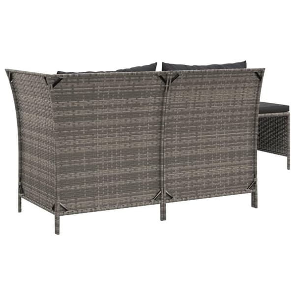 vidaXL loungesæt til haven 3 dele med hynder polyrattan grå