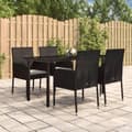 Miniatyrbillede 11 af 11: vidaXL spisebordssæt til haven 5 dele med hynder polyrattan sort
