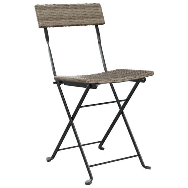 vidaXL foldbart bistrosæt 3 dele polyrattan grå