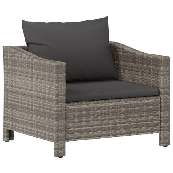 vidaXL loungesæt til haven 6 dele med hynder polyrattan grå