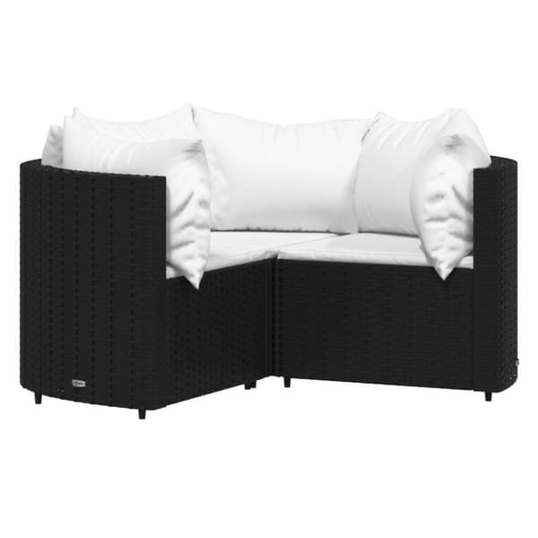 vidaXL loungesæt til haven 4 dele med hynder polyrattan sort