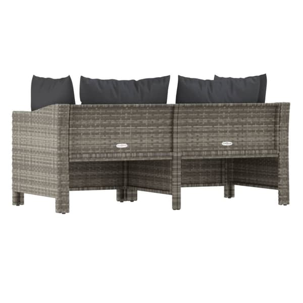 vidaXL loungesæt til haven 2 dele med hynder polyrattan grå