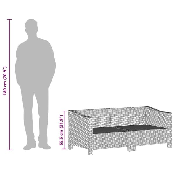 vidaXL loungesæt til haven 2 dele med hynder polyrattan grå