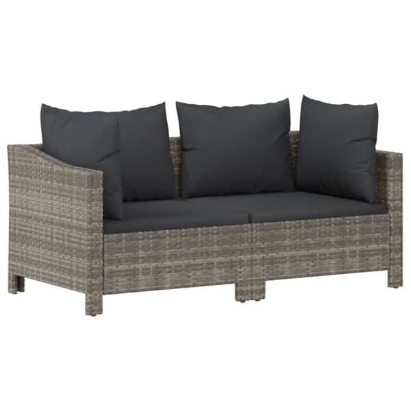 vidaXL loungesæt til haven 2 dele med hynder polyrattan grå