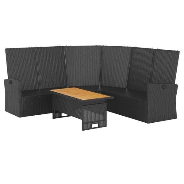 vidaXL loungesæt til haven 2 dele med hynder polyrattan sort