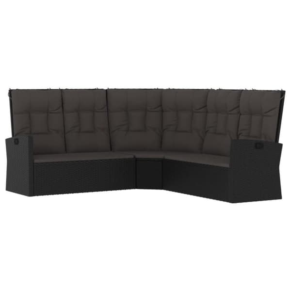 vidaXL loungesæt til haven 2 dele med hynder polyrattan sort