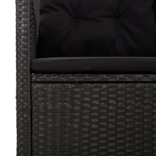 vidaXL loungesæt til haven 2 dele med hynder polyrattan sort