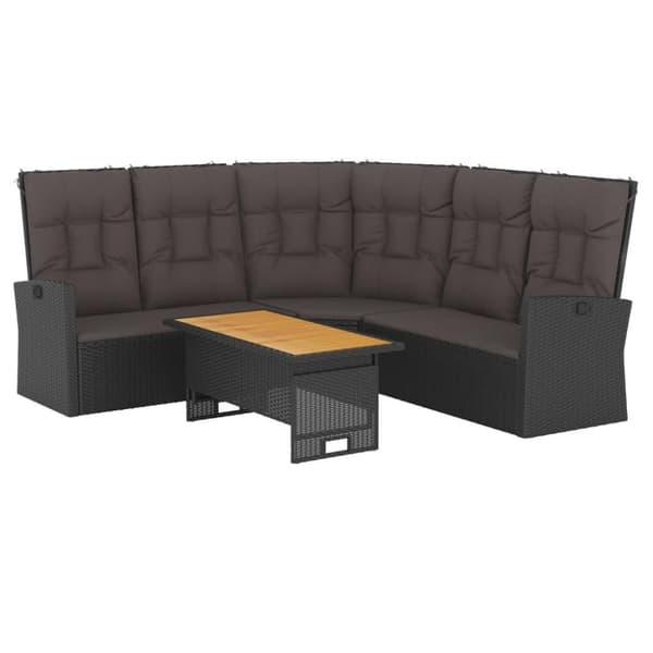 vidaXL loungesæt til haven 2 dele med hynder polyrattan sort