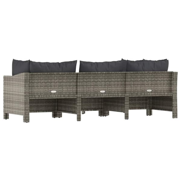 vidaXL loungesæt til haven 4 dele med hynder polyrattan grå