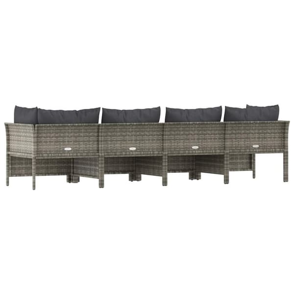 vidaXL loungesæt til haven 4 dele med hynder polyrattan grå