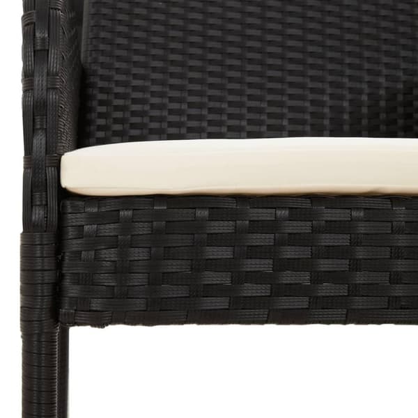 vidaXL spisebordssæt til haven 9 dele med hynder polyrattan sort