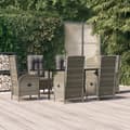 Miniatyrbillede 1 af 11: vidaXL spisebordssæt til haven 7 dele m. hynder polyrattan sort og grå
