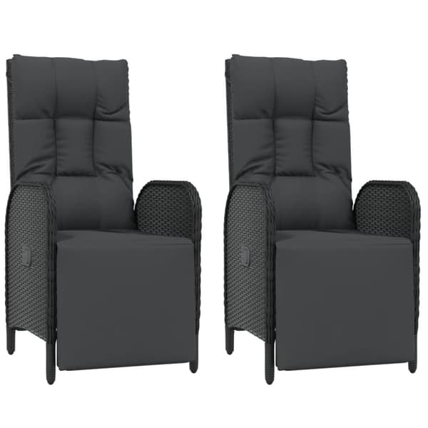 vidaXL spisebordssæt til haven 9 dele med hynder polyrattan sort