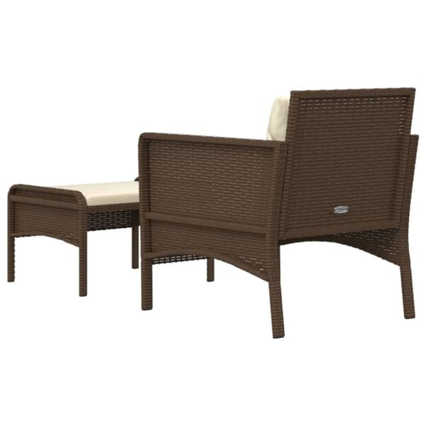 vidaXL loungesæt til haven 2 dele med hynder polyrattan brun