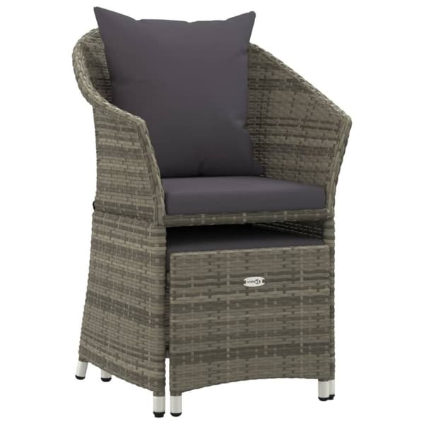 vidaXL loungesæt til haven 2 dele med hynder polyrattan grå