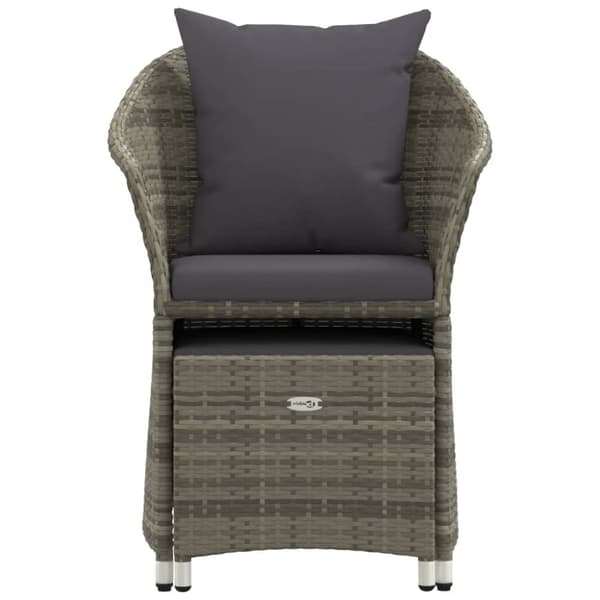 vidaXL loungesæt til haven 2 dele med hynder polyrattan grå