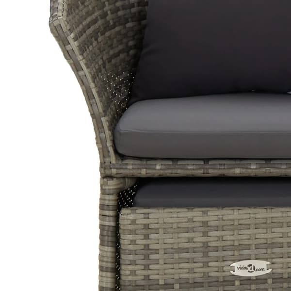 vidaXL loungesæt til haven 2 dele med hynder polyrattan grå
