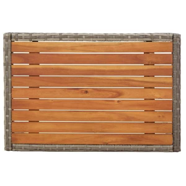 vidaXL havestole med lænefunktion 2 stk. med bord polyrattan grå