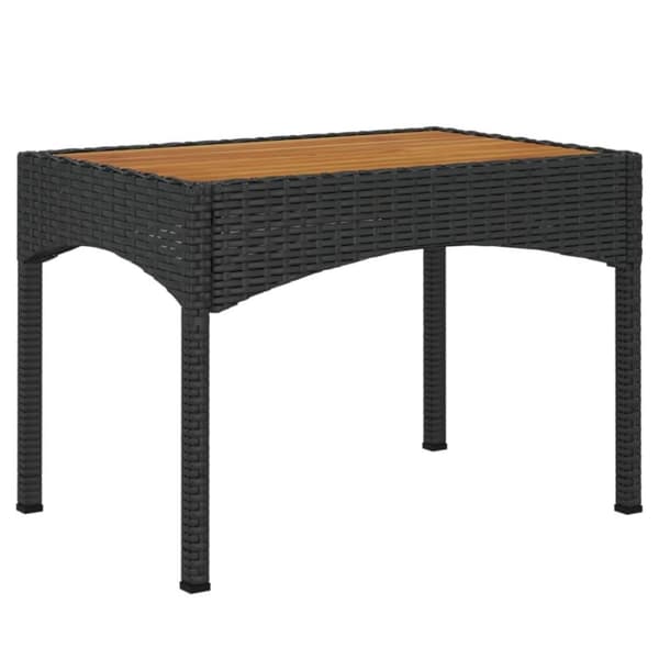 vidaXL havestole med lænefunktion 2 stk. med bord polyrattan sort