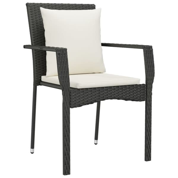 vidaXL havestole med hynder 2 stk. polyrattan sort