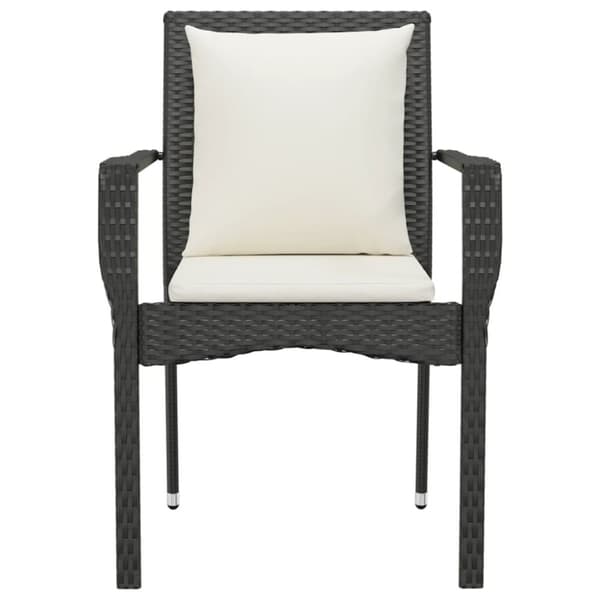 vidaXL havestole med hynder 2 stk. polyrattan sort