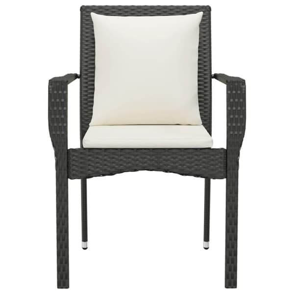 vidaXL havestole med hynder 4 stk. polyrattan sort