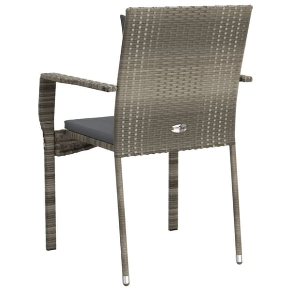 vidaXL havestole med hynder 4 stk. polyrattan grå