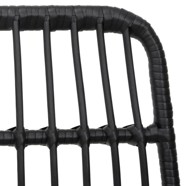vidaXL spisebordssæt til haven 7 dele polyrattan sort