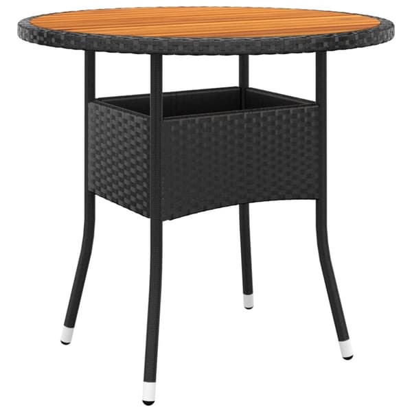 vidaXL bistrosæt til haven 3 dele polyrattan sort