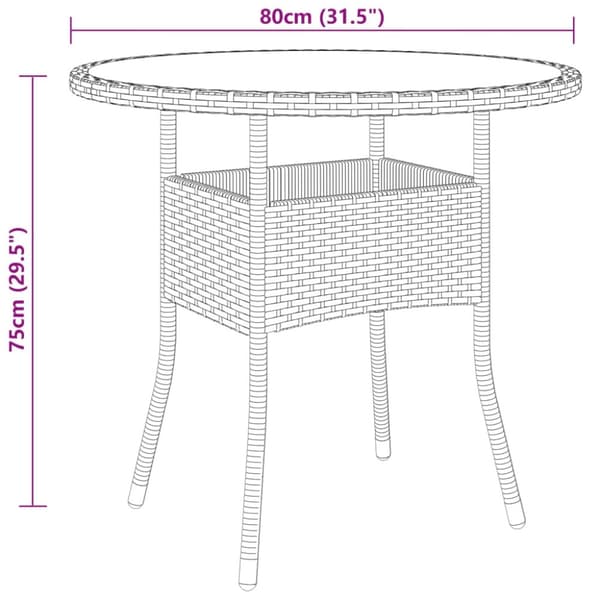 vidaXL 3-osainen Bistrosarja polyrottinki musta