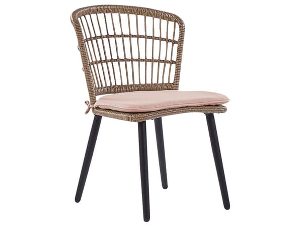 Utemöbelgrupp Rosa Konstrotting Glas 6-sits Matgrupp Trädgård Uteplats Boho