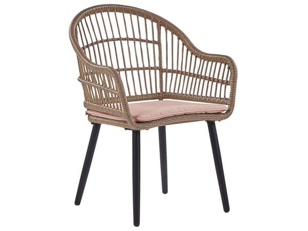 Utemöbelgrupp Rosa Konstrotting Glas 6-sits Matgrupp Trädgård Uteplats Boho