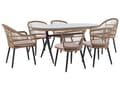 Miniatyrbild 1 av 11: Utemöbelgrupp Rosa Konstrotting Glas 6-sits Matgrupp Trädgård Uteplats Boho