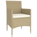 Miniatyrbilde 4 av 11: vidaXL Hagebistrosett 5 deler polyrotting og herdet glass beige