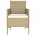 Miniatyrbilde 5 av 11: vidaXL Hagebistrosett 5 deler polyrotting og herdet glass beige