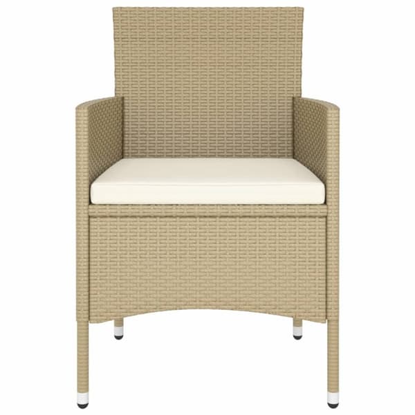 vidaXL Hagebistrosett 5 deler polyrotting og herdet glass beige