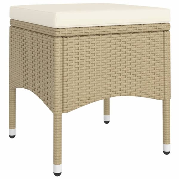 vidaXL Hagebistrosett 5 deler polyrotting og herdet glass beige