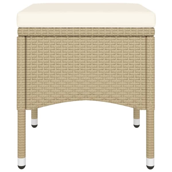 vidaXL Hagebistrosett 5 deler polyrotting og herdet glass beige
